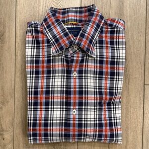 Robert Talbott Men's Contemporary Fit Lightweight Plaid Button Down Shirt -Large